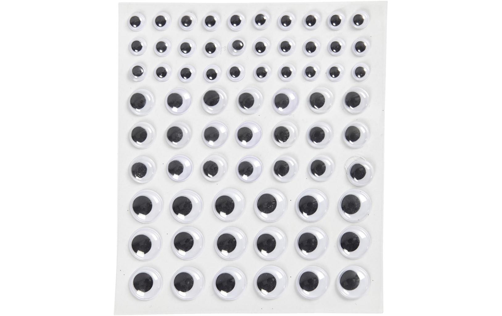 Creativ Company Wackelaugen, selbstklebend, Weiss/Schwarz, Ø 14 mm, 69 Stk.
