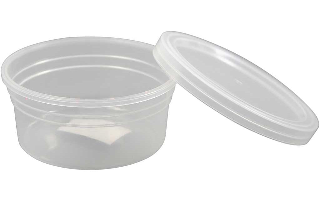 Creativ Company Dose – Ø 84 × 38 mm, 125 ml, Kunststoff, mit Deckel, transparent – 20 Stk.