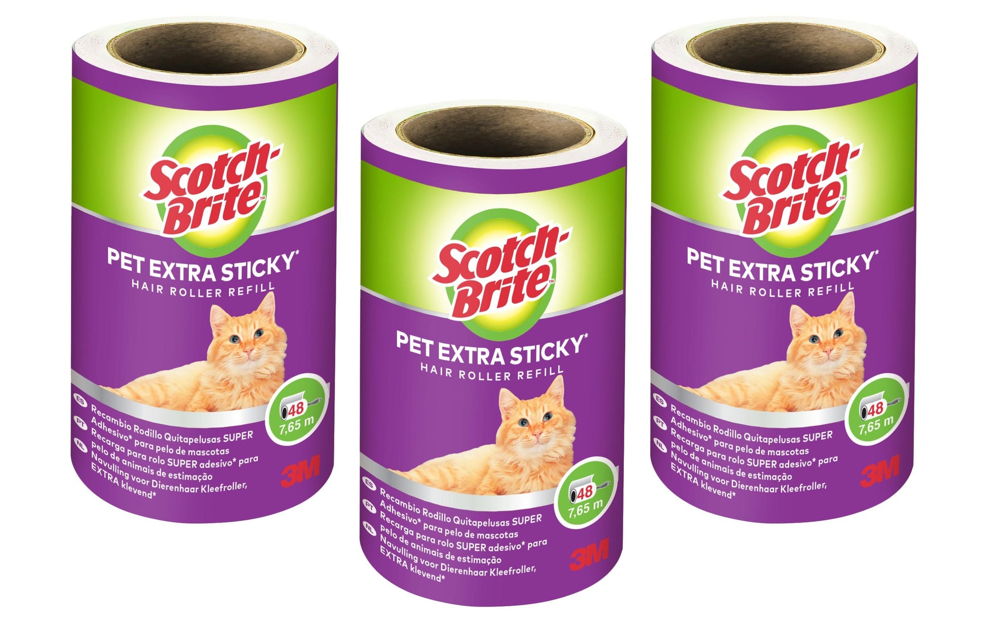 Scotch-Brite Kleiderroller Ersatzrollen – Papier, Weiss, 3 Stk.