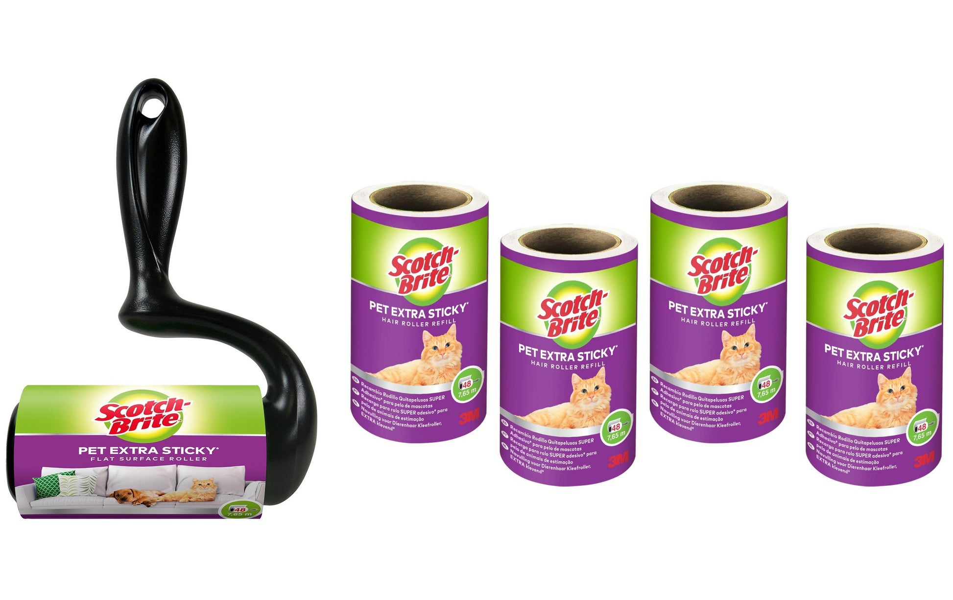 Scotch-Brite Kleiderroller Large Surface – Kunststoff, Schwarz, für Kleidung