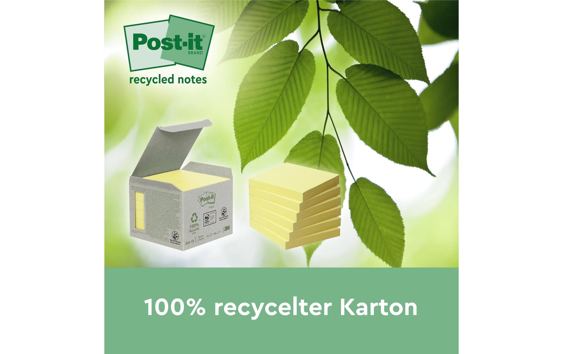 Post-it Super Sticky Haftnotizen – 76×76 mm – gelb, 3×70 Blatt, PEFC