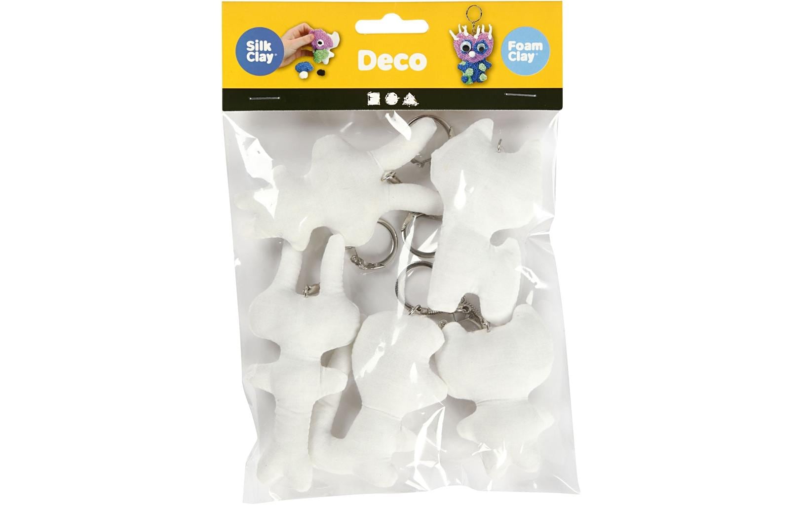 Creativ Company Schlüsselanhänger – Baumwolle, Weiss, 5er-Pack