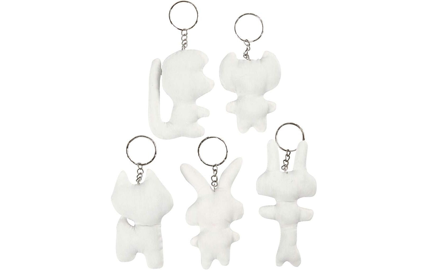 Creativ Company Schlüsselanhänger – Baumwolle, Weiss, 5er-Pack