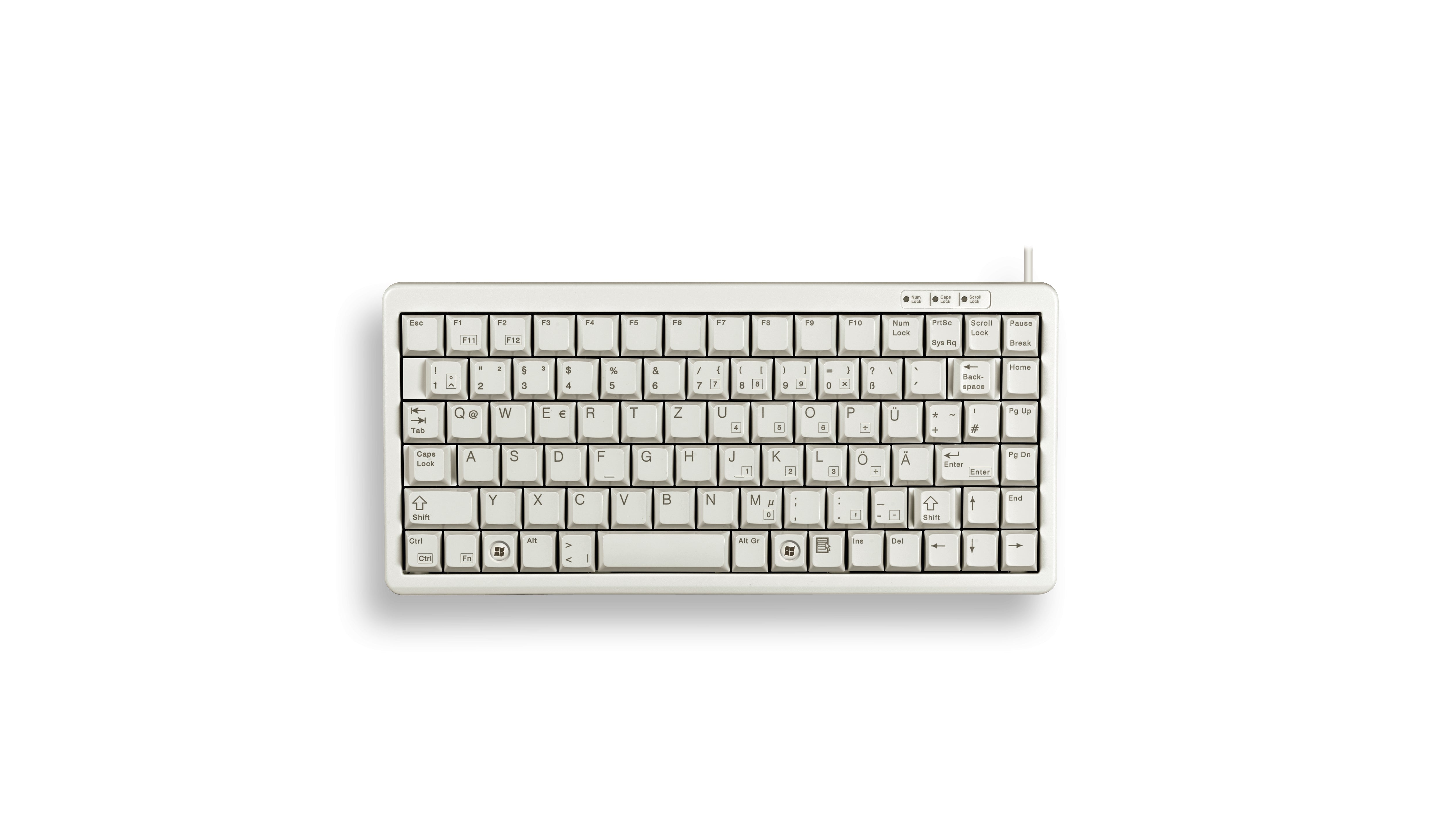 CHERRY G84-4100 – Tastatur, kabelgebunden (USB), Nordisches Layout, mechanisch, Grau – für Windows