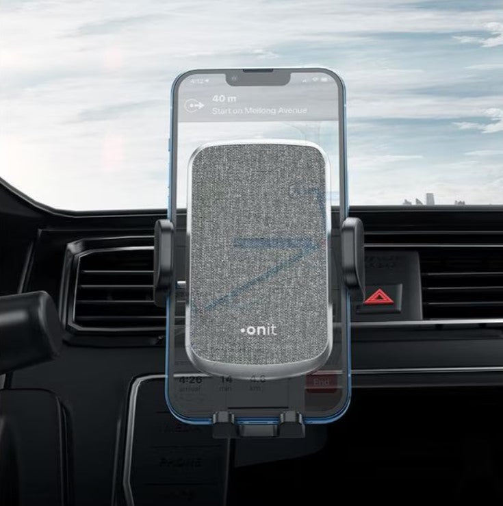 ONIT Auto-Halterung, Lüftung, drehbar, neigbar – für Geräte 55–95 mm – Schwarz, ABS