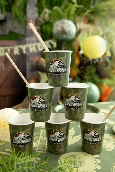 PartyDeco Becher JurassicWorld, Papier – 2,5 dl, Grün – 6 Stk.