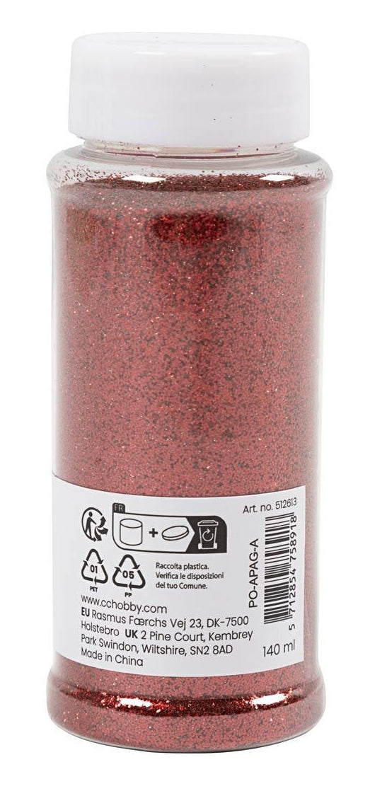Creativ Company Glitzer, Rot, 140 ml, 1 Stk.