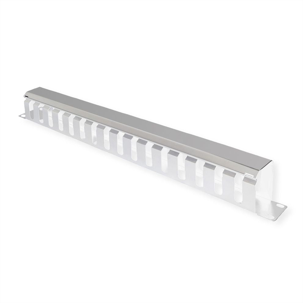 VALUE 19" Frontplatte – Kabelführung – 19" Rack, 1U, 40×40 mm, Grau