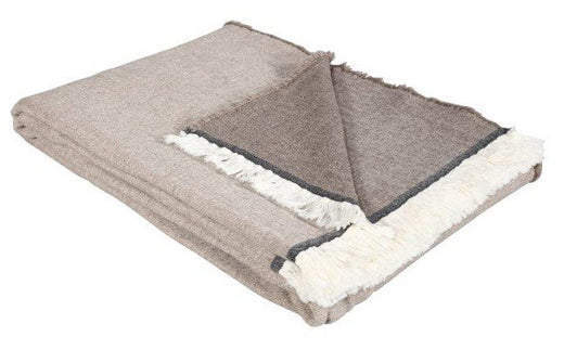 Eskimo Wohndecke – 140 × 200 cm, Baumwolle/Wolle, Taupe-Braun