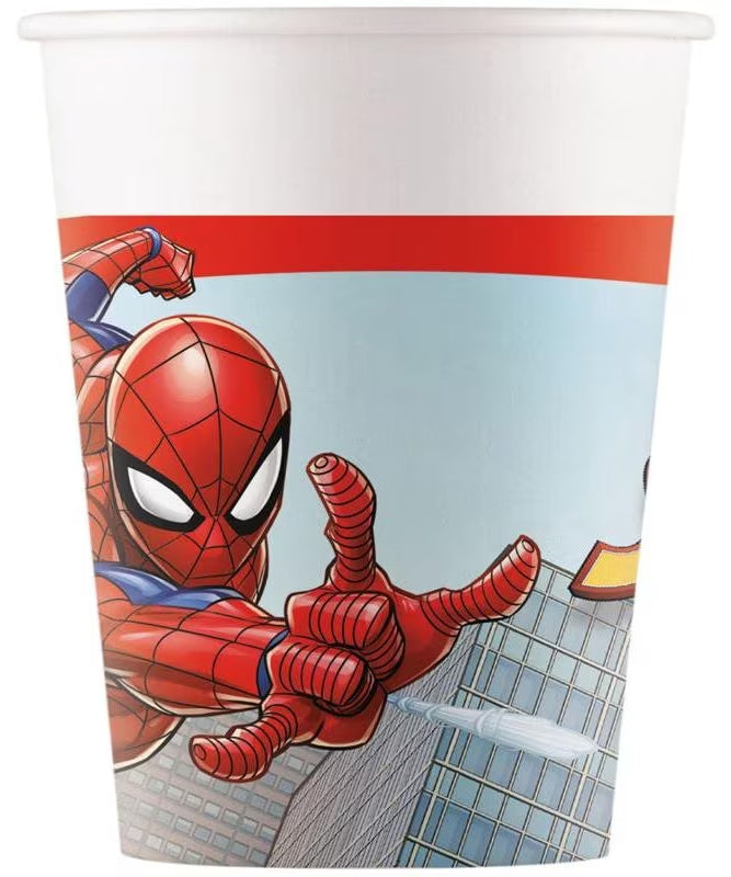 Amscan Trinkbecher, Papier, Spiderman – 2 dl – 8 Stk.