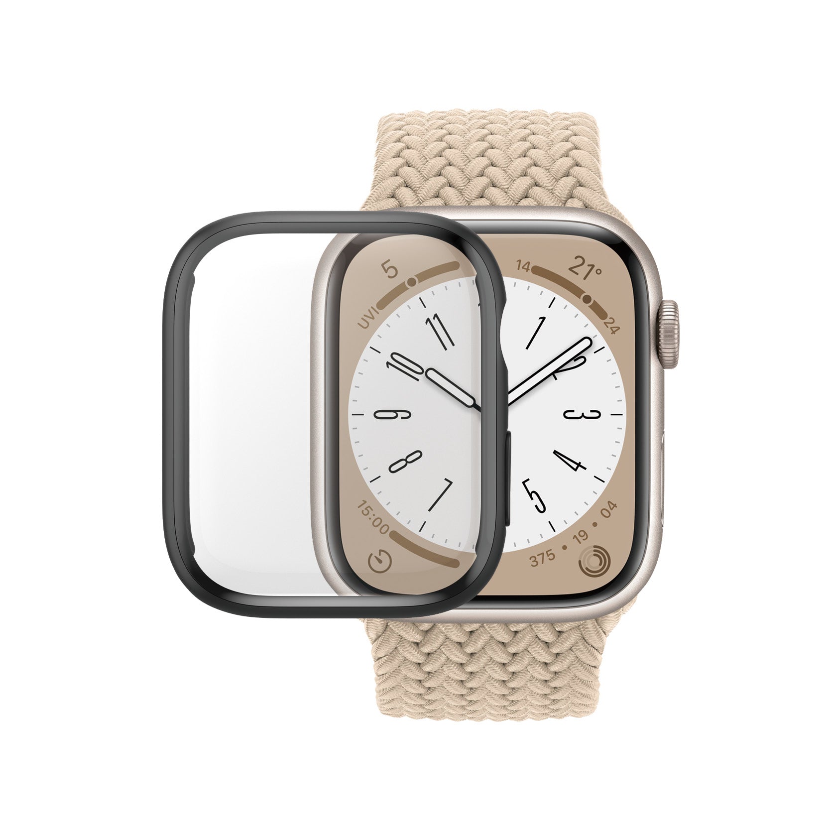 PanzerGlass Full Body 45 mm – Gehärtetes Glas, Schwarz, für Apple Watch Series 7/8
