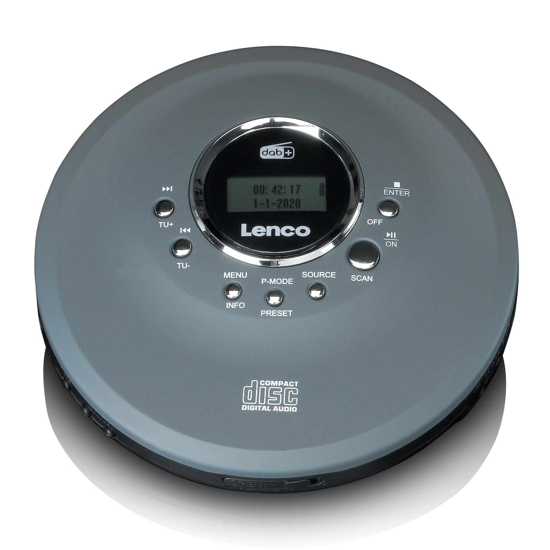 Lenco CD-400GY – CD-Player – Portabel – DAB+, Akkubetrieb – Anthrazit