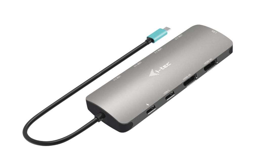 i-tec Metal Nano Dockingstation – USB-C, 2× HDMI, 4× USB-A, 2× USB-C, 100 W PD, GbE, für Windows/Mac/ChromeOS