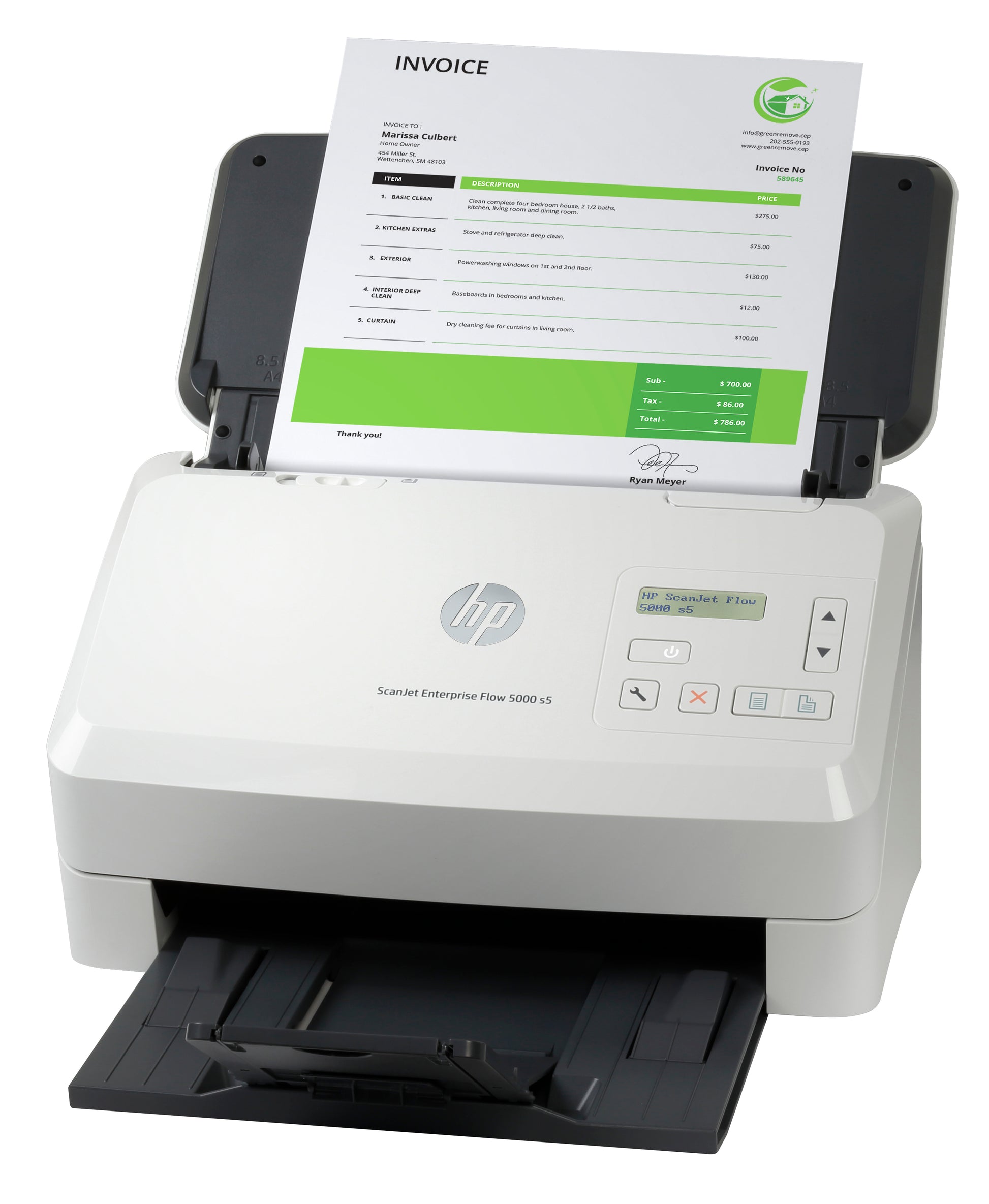 HP ScanJet Enterprise Flow 5000 s5 – Dokumentenscanner, A4, 65 Seiten pro Minute, 600 dpi, ADF 80 Blatt, USB, für Windows