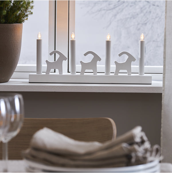 Star Trading Wandleuchte BRUSE – 43 × 7 × 17,5 cm, 0,5 W, Warmweiss, Weiss, Schalter