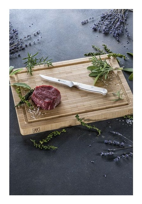 ZWILLING Pro le blanc Steakmesser – 4er-Set, 33 cm, Glatter Schliff, Edelstahl, Kunststoffgriff, Weiss
