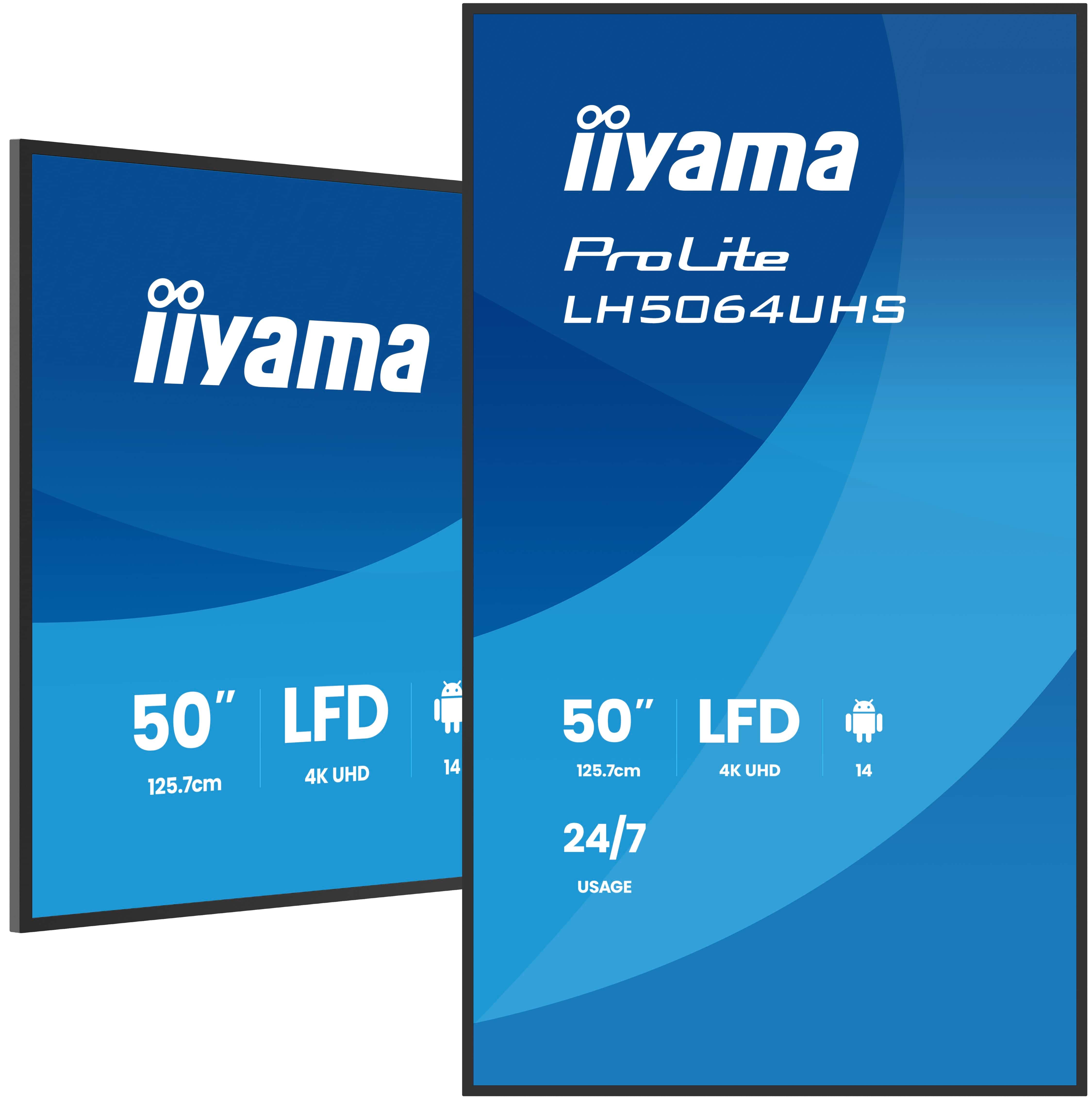iiyama 50″, 3840 × 2160 (4K), IPS, USB‑C 15 W, LAN