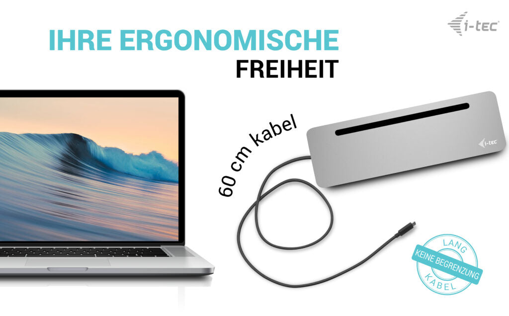 i-tec Dockingstation – USB-C, 2× DP, HDMI, 4× USB-A, 100 W PD, GbE, für Windows/Mac/ChromeOS