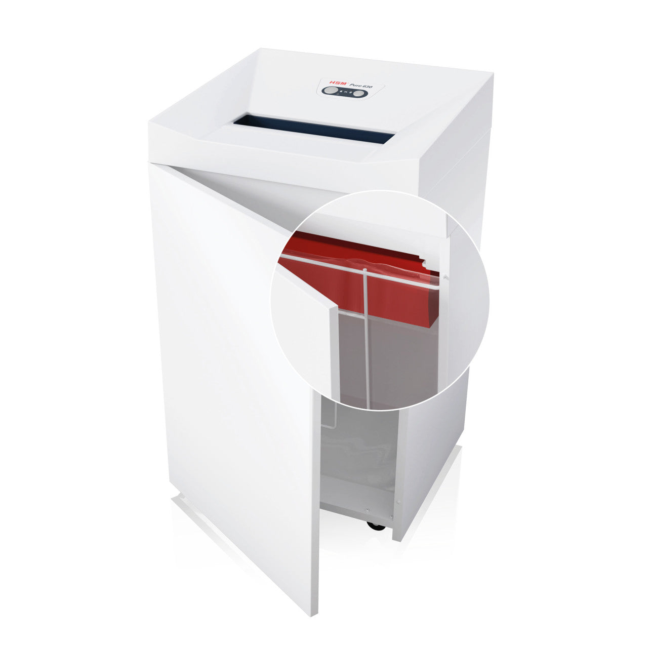 HSM PURE 630 – Aktenvernichter, DIN P-4, Partikelschnitt 4,5 × 30 mm, 130 l, CDs, Kreditkarten