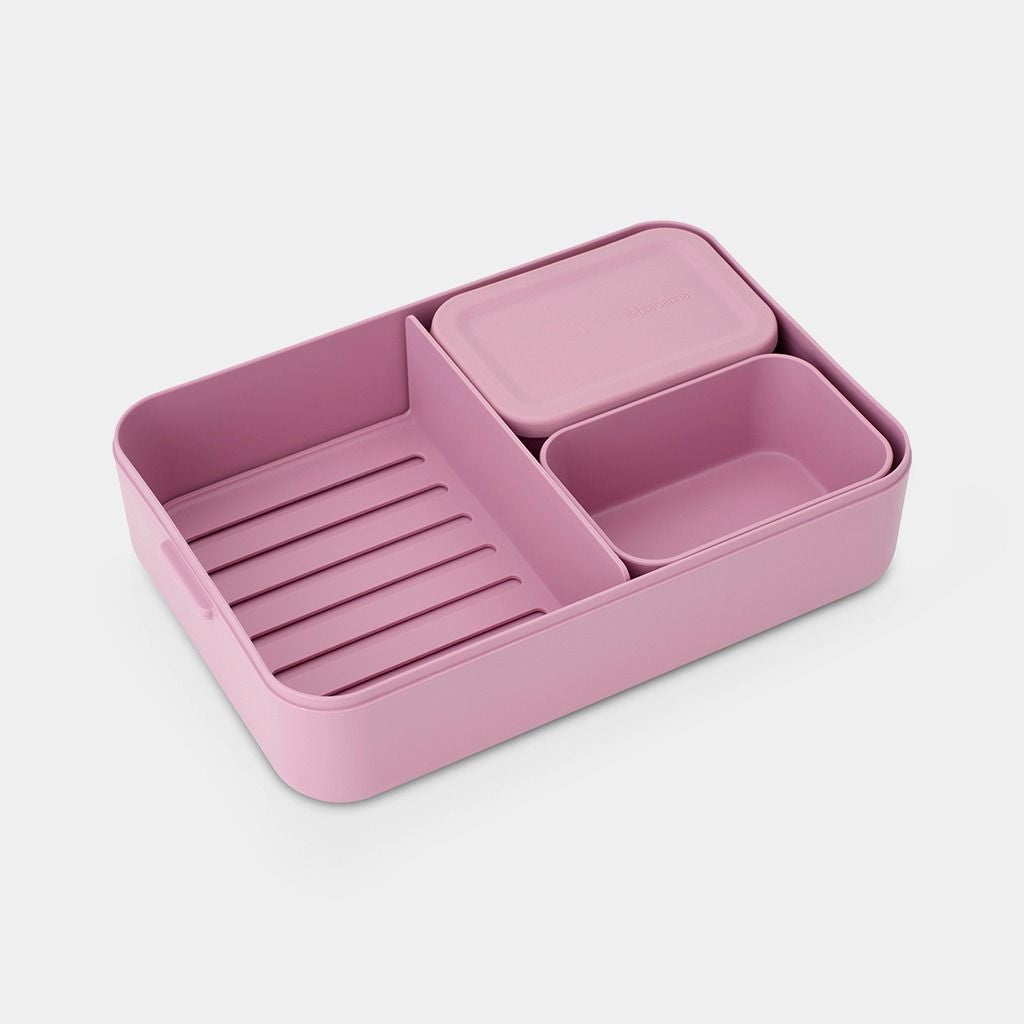 Brabantia Make & Take – Lunchbox 2 l, 25,5 × 16,7 × 6,2 cm, Kunststoff, Rosa