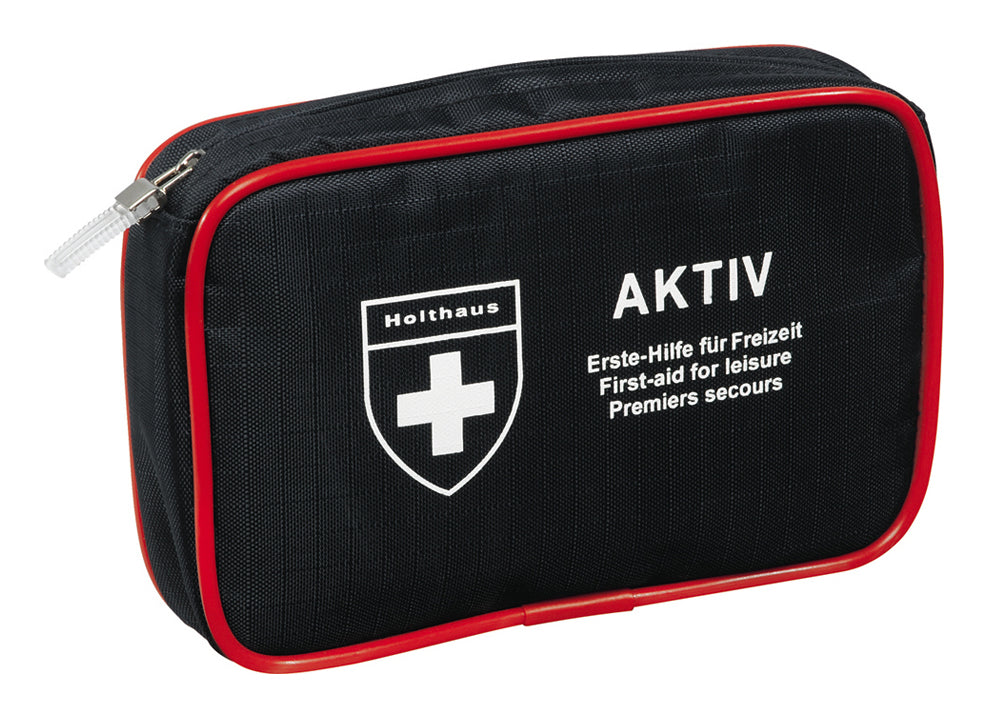 Holthaus Medical Erste-Hilfe-Set Aktiv Freizeit – für Auto & Freizeit, schwarz, 160 × 40 × 110 mm