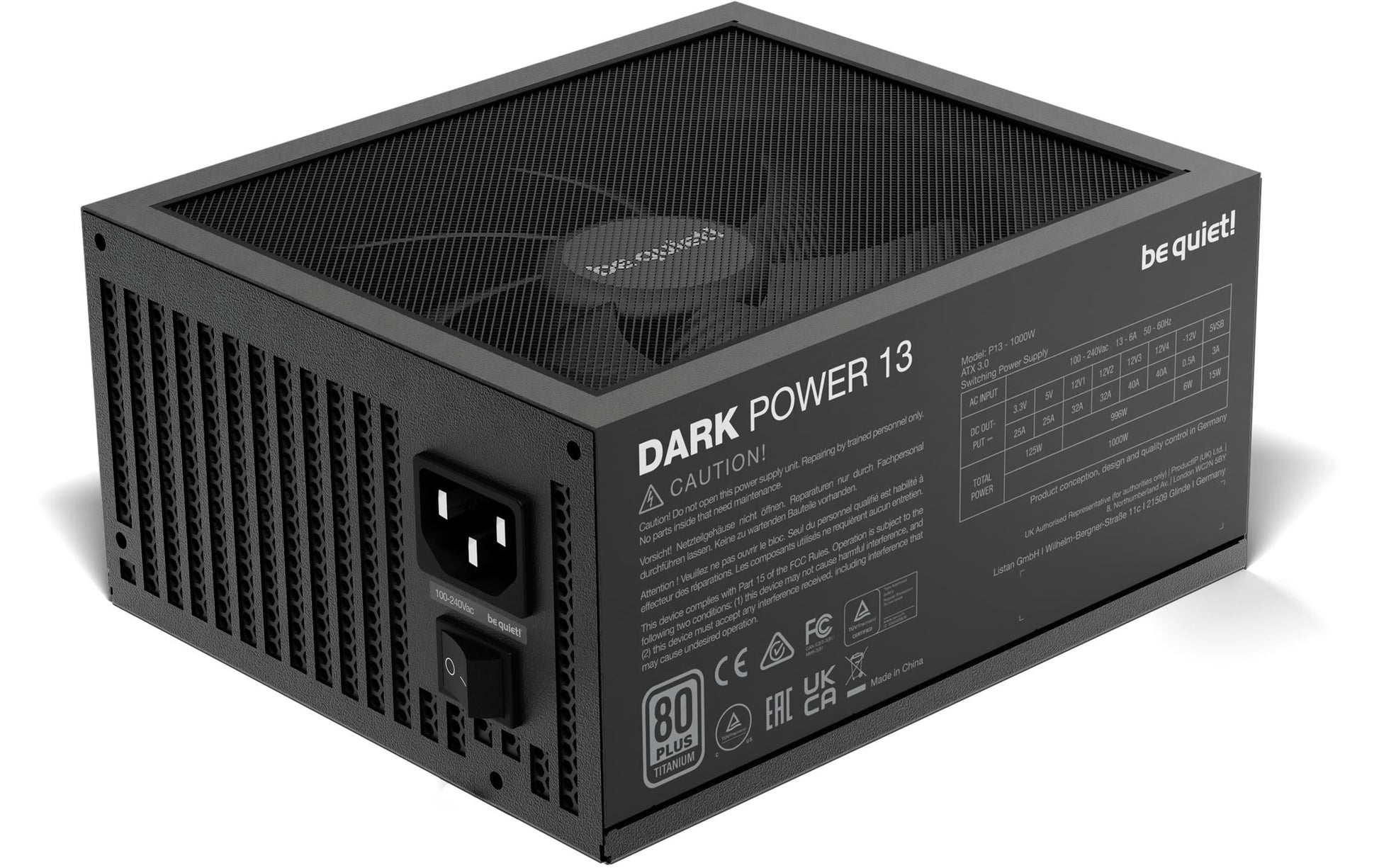 be quiet! be quiet Dark Power 13 ATX-Netzteil 1000 W 80 PLUS Titanium – vollmodular, ATX 3,0, EPS 2,92