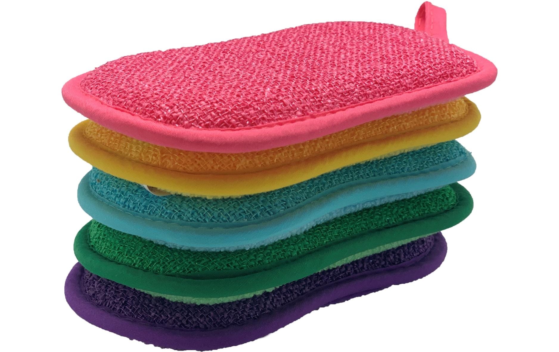 Mediashop Spülschwamm – Polyester, Oval, für Geschirr, 16 × 9,5 × 1,5 cm, Mehrfarbig, 5 Stk.