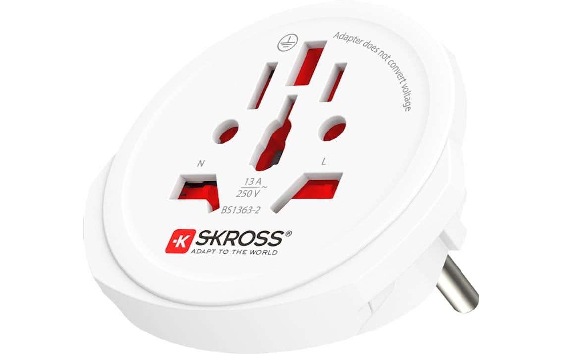 SKROSS Combo Reiseadapter Welt zu Indien – 3-polig (geerdet), 108 g