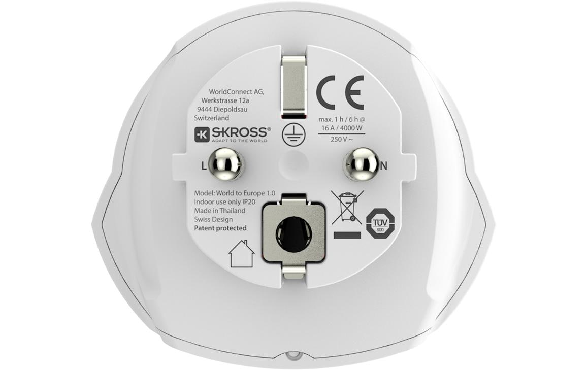 SKROSS Combo Reiseadapter Welt zu Indien – 3-polig (geerdet), 108 g