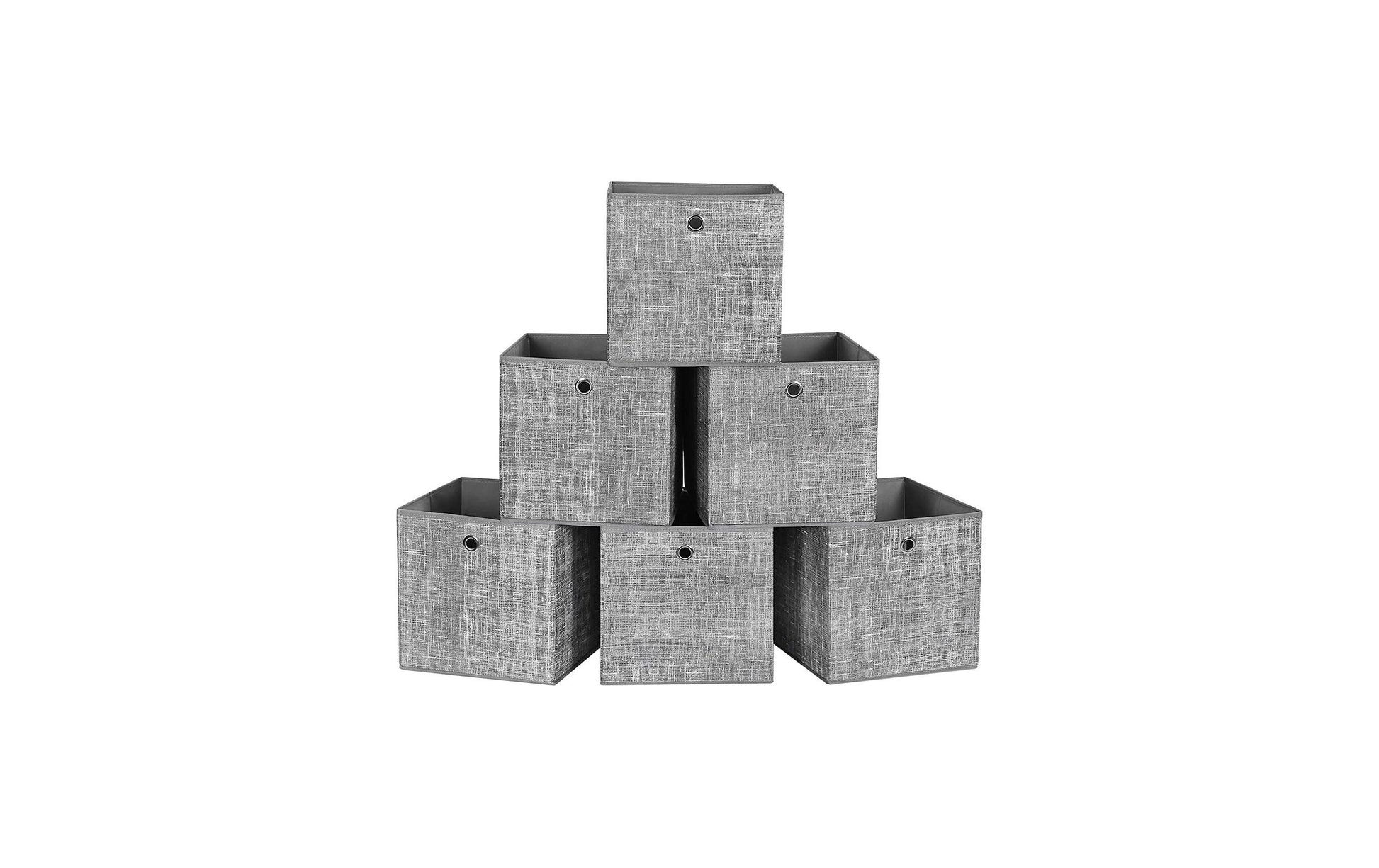 Songmics Klappbox – faltbar – Textil – grau – 300 × 300 × 300 mm – 6 Stück
