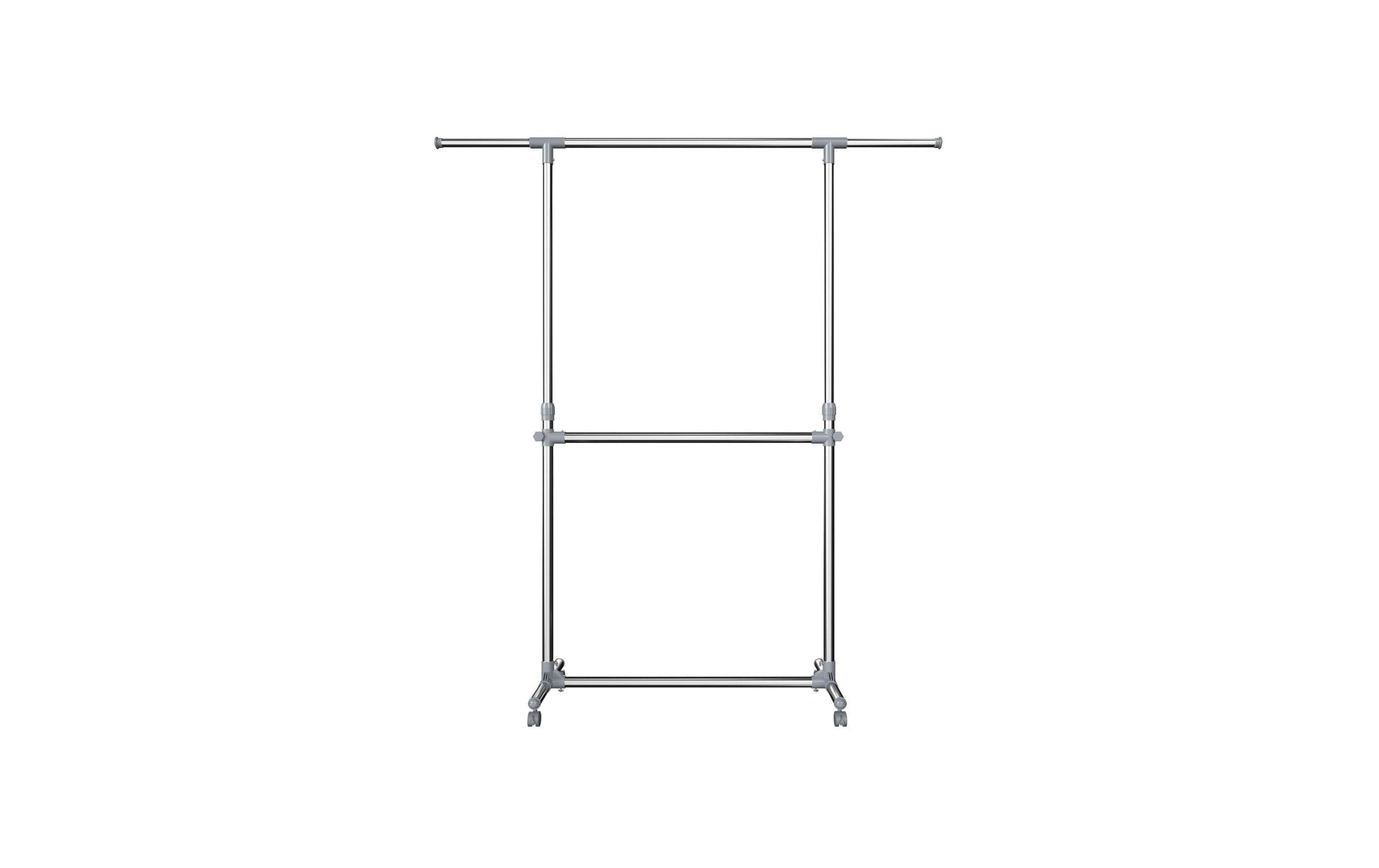 Songmics LLR401 Garderobenständer – 1'980 mm – Kunststoff/Edelstahl – Silber – mit Rollen, verstellbar