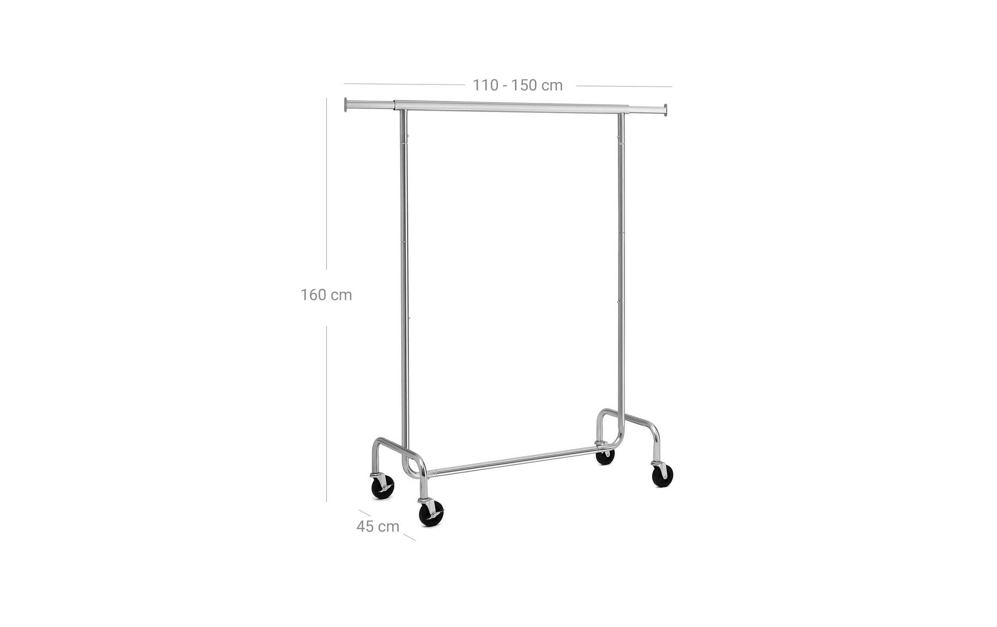 Songmics HSR11S Garderobenständer – Metall – Silber – 1'600 mm