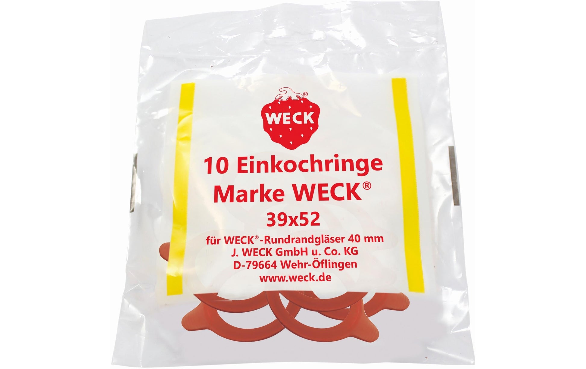 Weck Gummiringe Ø 4 cm, Gummi, Rot, 10 Stk.
