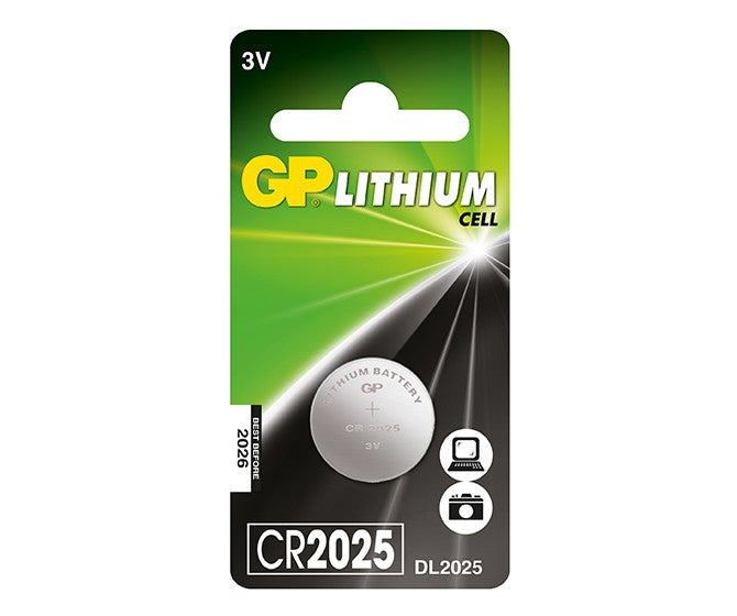 GP Batteries Knopfzelle CR2025, Lithium, 3 V – 1 Stk.
