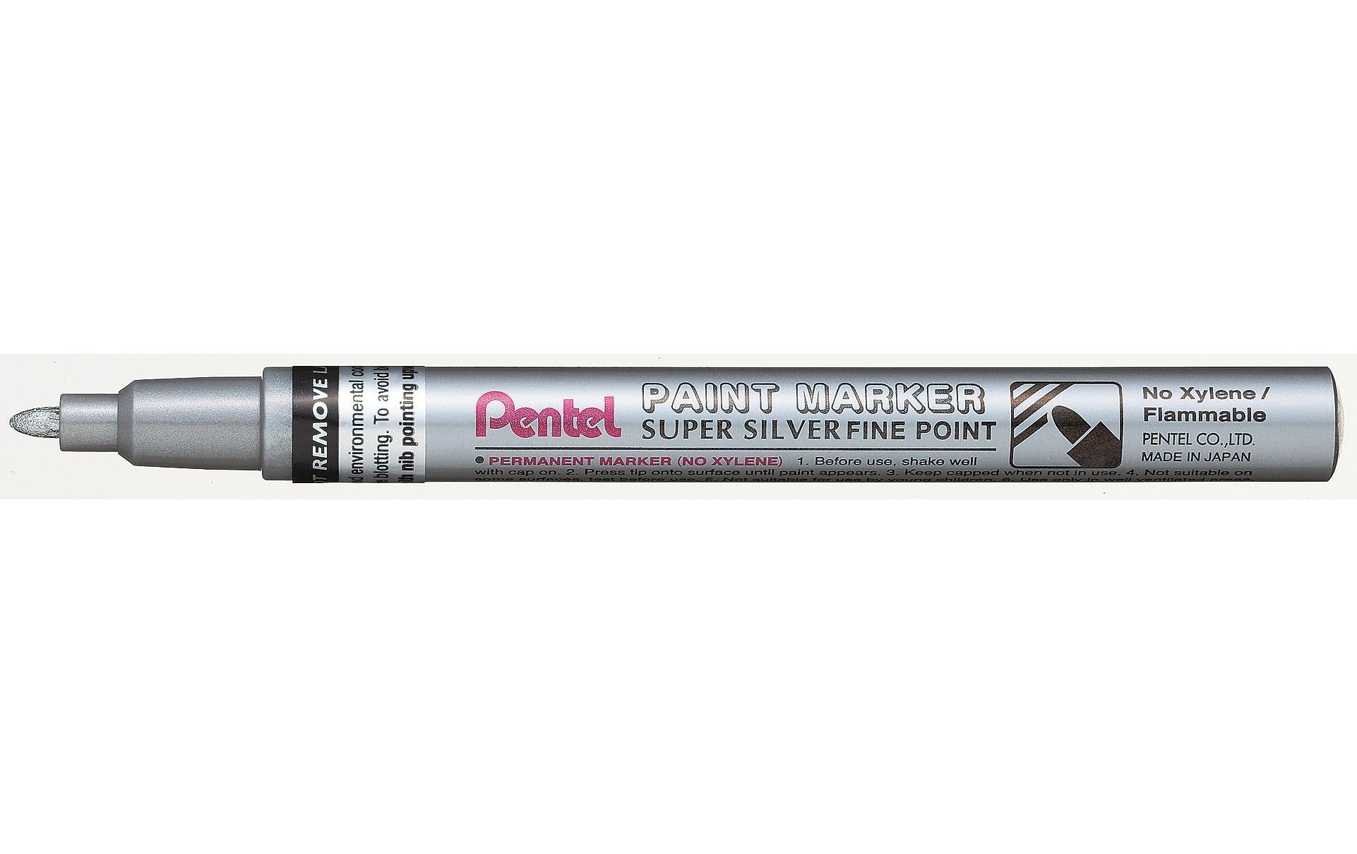 Pentel MSP10 Paint Marker – Rundspitze 2,9 mm – Silber – 12er-Pack