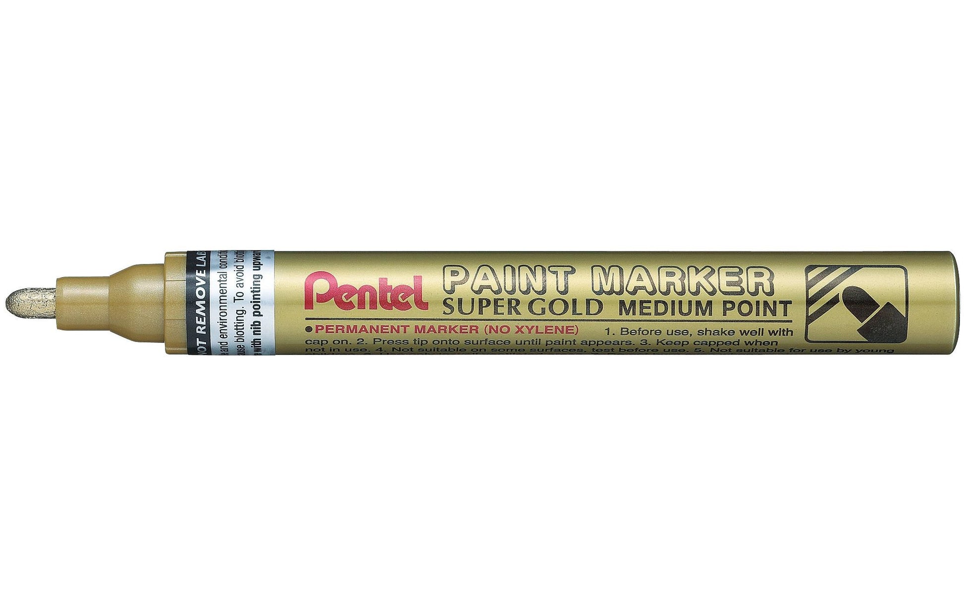 Pentel MMP10 Permanentmarker Metallic – Rundspitze 4,5 mm – Gold – 12er-Pack