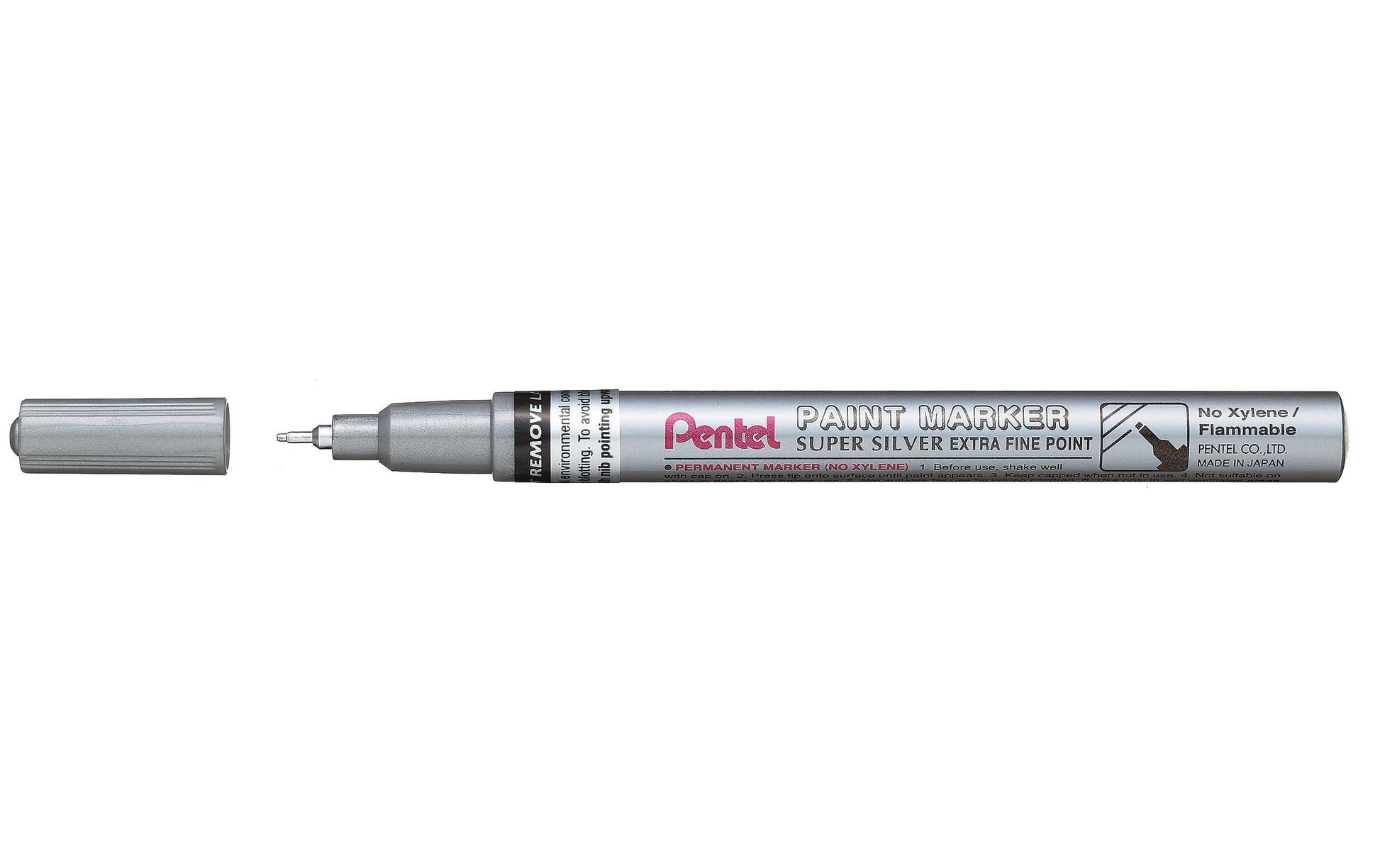 Pentel MFP10 Paint Marker – Nadelspitze 0,7 mm – Silber, 12er-Pack