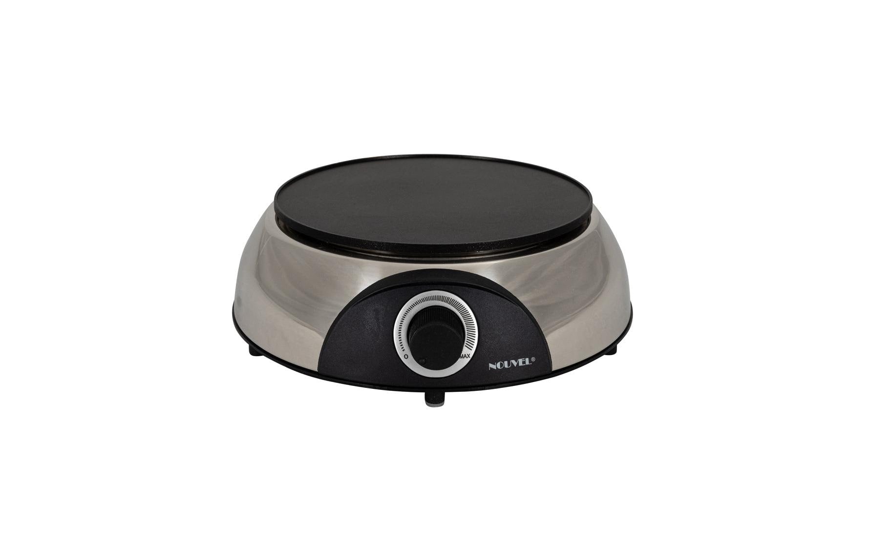 Nouvel Fondue-Set Inox Electro – Edelstahl, Ø 17 cm – elektrisch, 1300 W – silber/schwarz