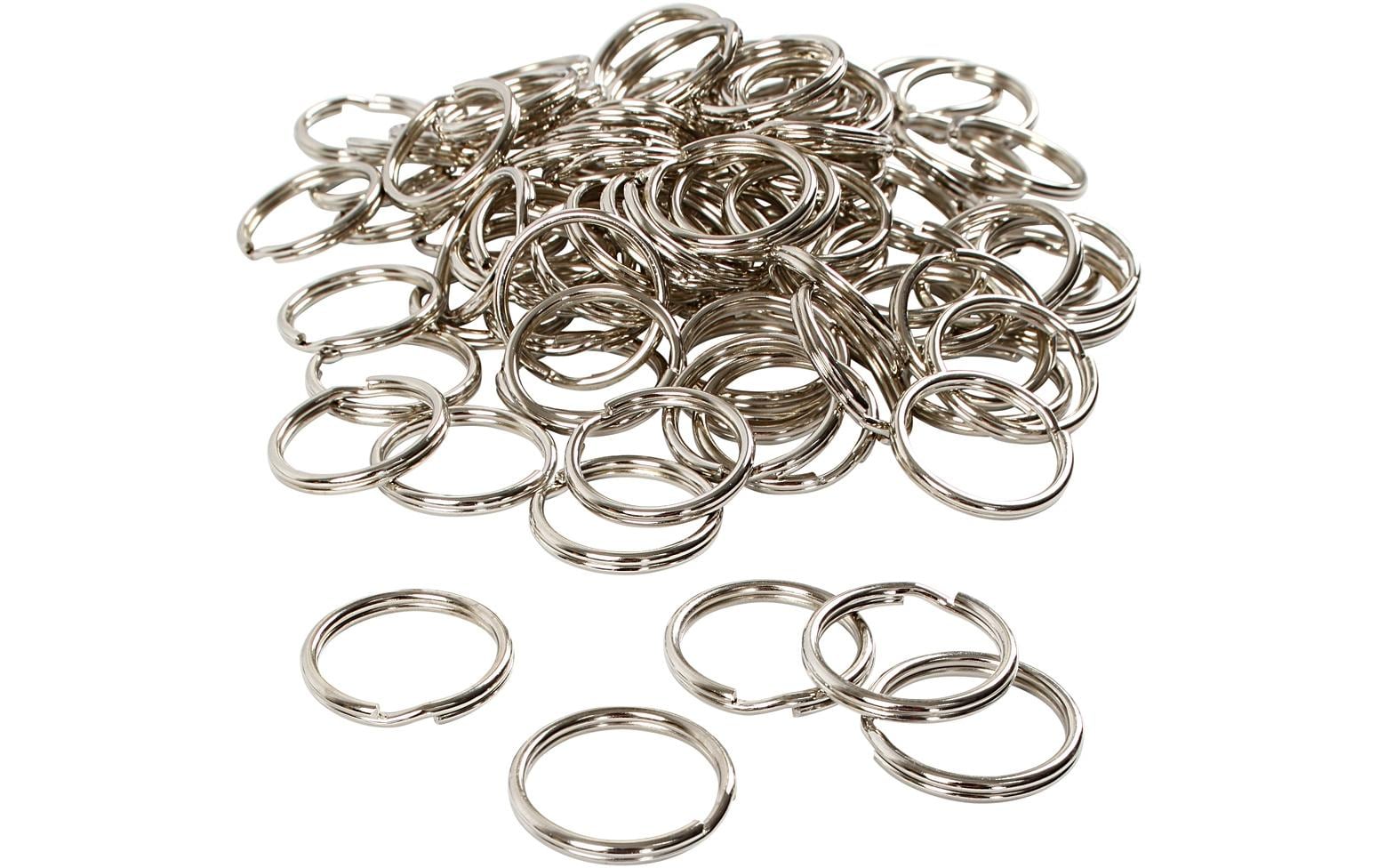 Creativ Company Schlüsselring Ø 25 mm – Metall, Silber, 100er-Pack