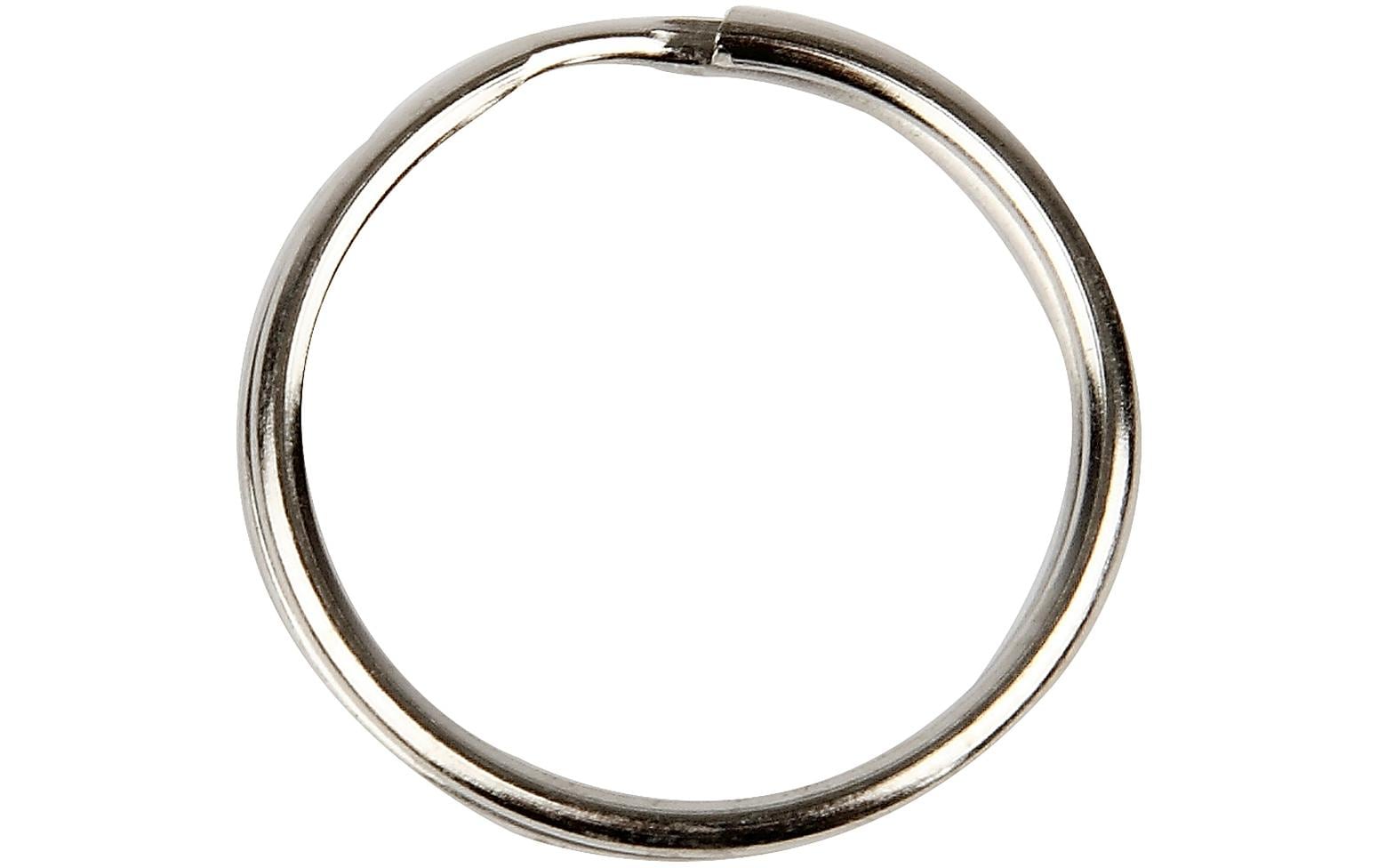 Creativ Company Schlüsselring Ø 25 mm – Metall, Silber, 100er-Pack