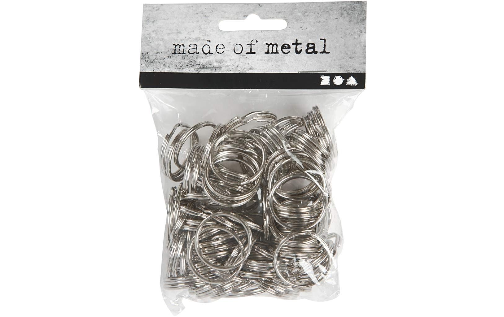 Creativ Company Schlüsselring Ø 25 mm – Metall, Silber, 100er-Pack