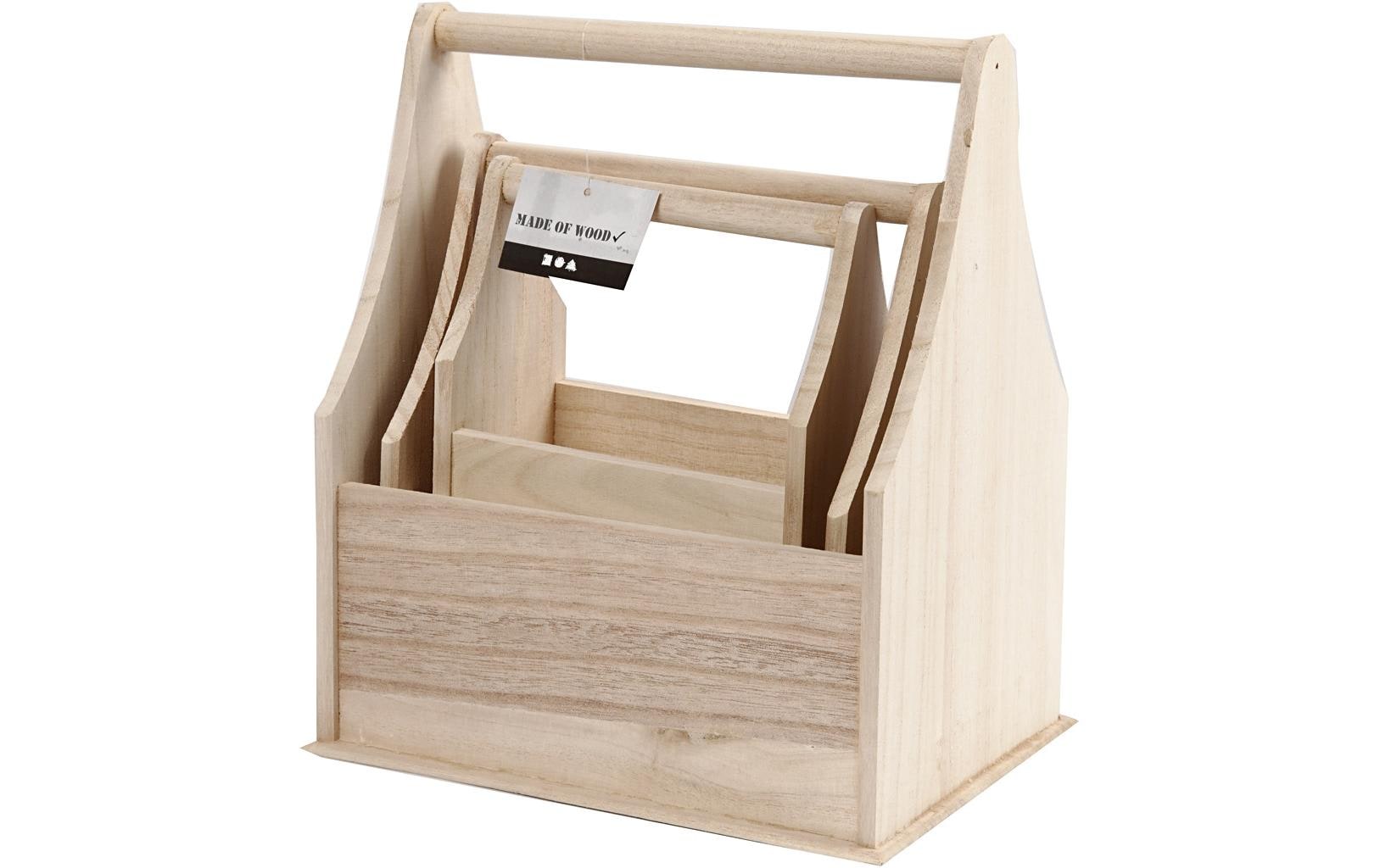 Creativ Company Aufbewahrungsbox – Holz – Natur – 240 × 280 × 175 mm – 3 Stück