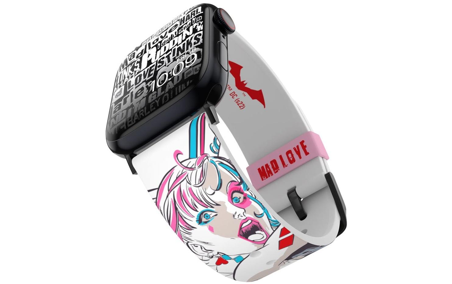 MobyFox Harley Quinn Mad Love – Silikon, Weiss/Blau, 22 mm, für Apple Watch