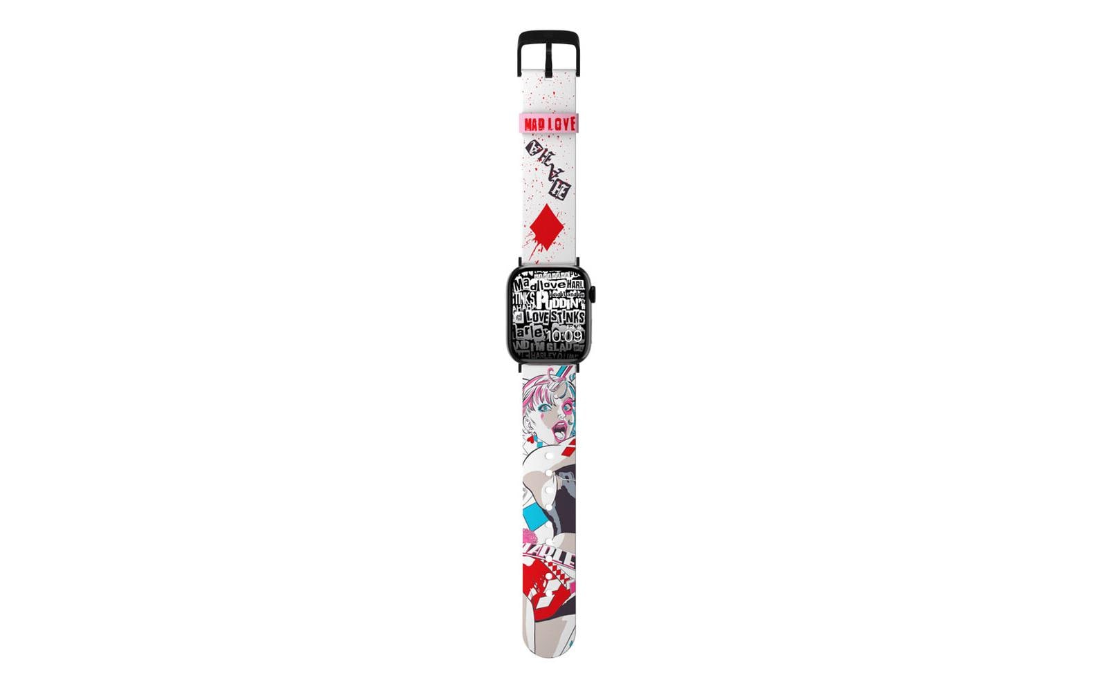 MobyFox Harley Quinn Mad Love – Silikon, Weiss/Blau, 22 mm, für Apple Watch