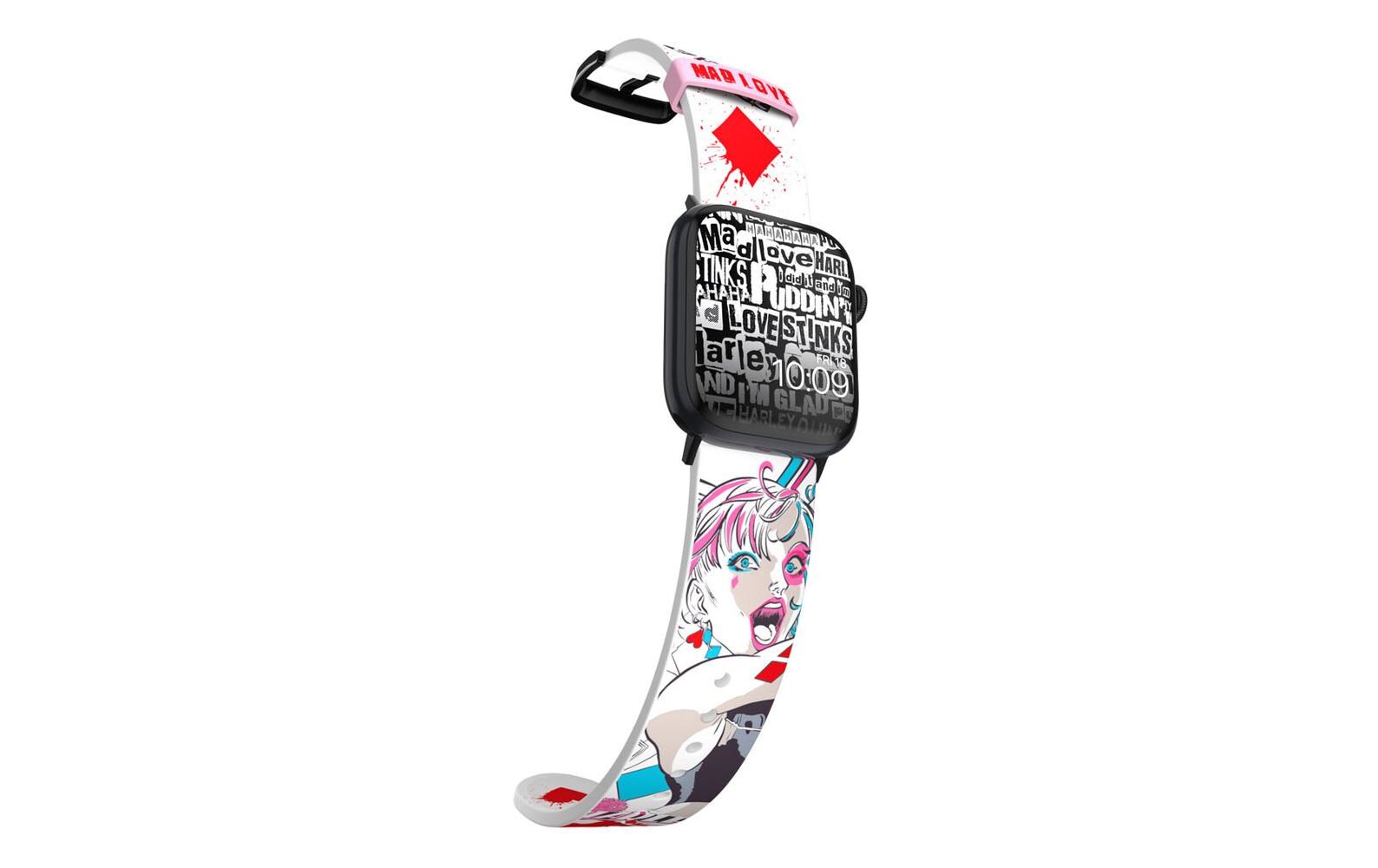 MobyFox Harley Quinn Mad Love – Silikon, Weiss/Blau, 22 mm, für Apple Watch