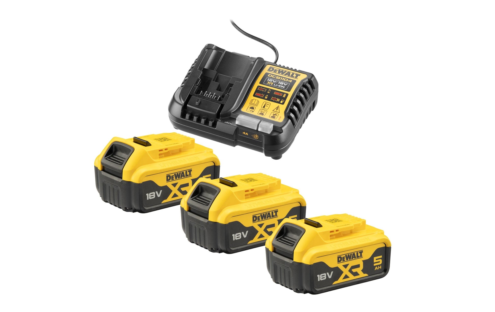 DeWalt XR Akku & Ladegerät 18 V 5 Ah (90 Wh) – Li-Ion – 70 min Ladezeit