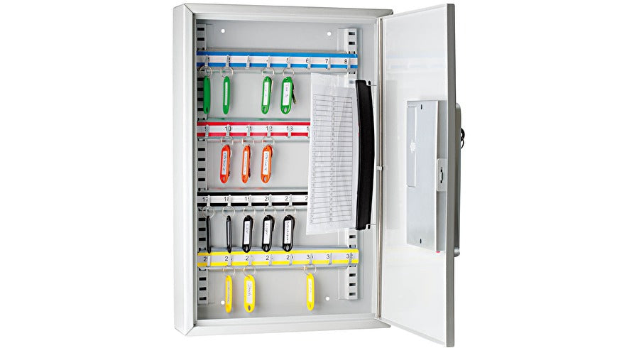 Wedo Schlüsselkasten für 32 Schlüssel, Elektronikschloss, schwenkbares Schlüsselregister