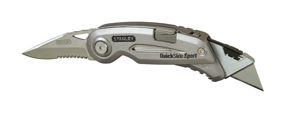 Stanley Quickslide II – Klappmesser, Trapezklinge, Sicherheitsverriegelung, Grau