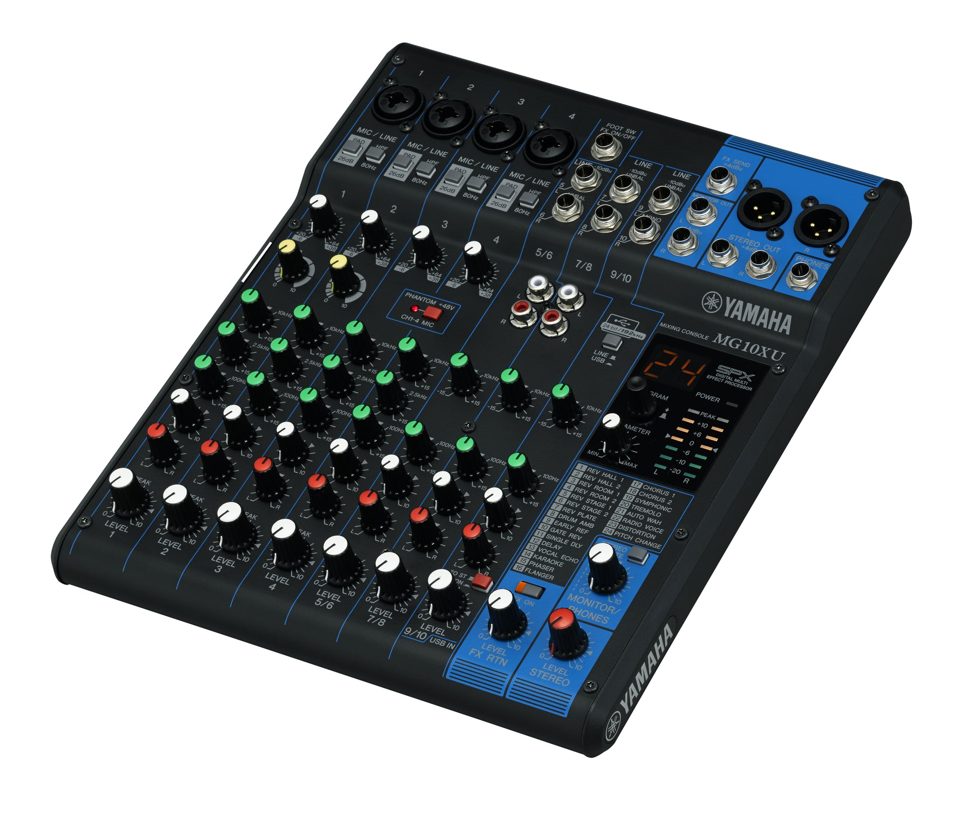 Yamaha MG10XU – 10-Kanal Mixer, USB-Audio, integrierte Effektsektion, Schwarz