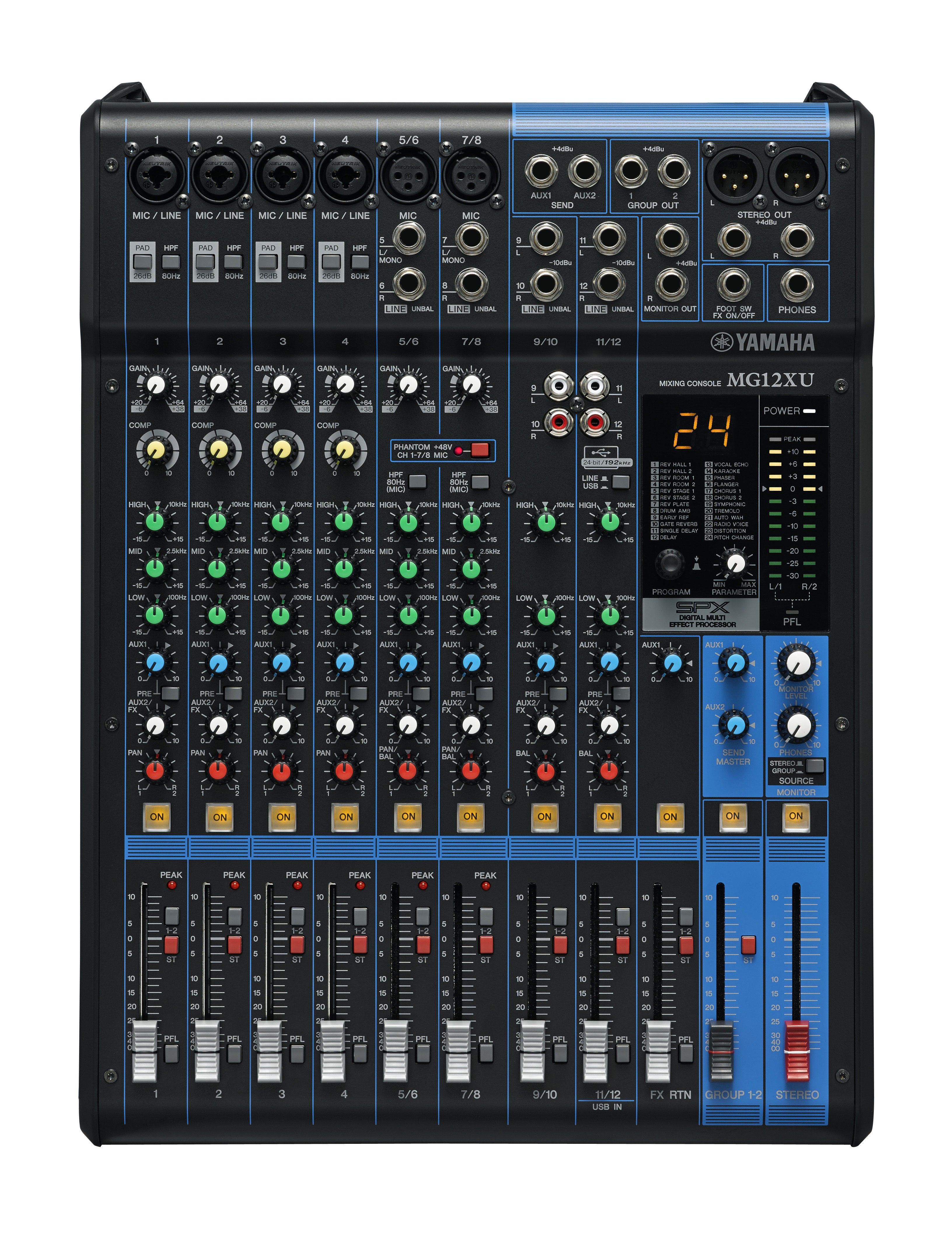 Yamaha MG12XU – 12-Kanal Mischpult, 24 Bit, 192 kHz, USB